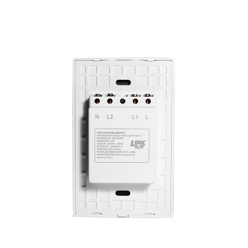 Interruptor Wifi Smarthome con 2 pulsadores compatible con