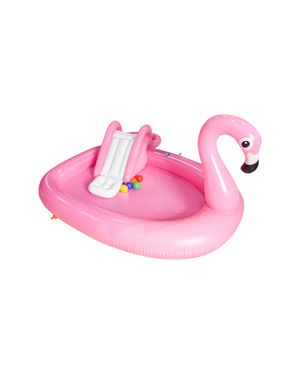 Piscina Inflable con Tobogán Diseño Flamenco