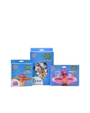 Kit de Natación Gorro + Gafas + Carro  Flotador Para Niña