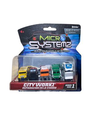 Pack x 5 Carros City Workz Micro Systemz