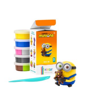 Masa Moldeable Hey Clay Set de Plastilina Minions Bob & Tim x 5 Envases