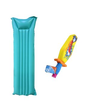 Combo Colchoneta Inflable Azul + Splash Caterpilar