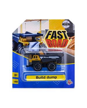 Carro Coleccionable Die Cast Amarillo Volqueta De Construcción Fast Road