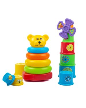 Juguete 2 en 1 para Bebés Tazas Apilables y Juego Sensorial
