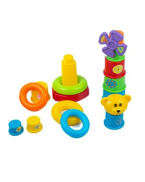 Juguete 2 en 1 para Bebés Tazas Apilables y Juego Sensorial