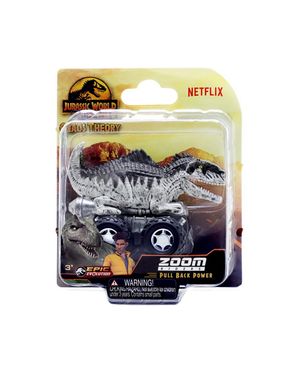 Carro Dinosaurio Giganotosaurus Jurassic World Gris-Pull back -5 cm