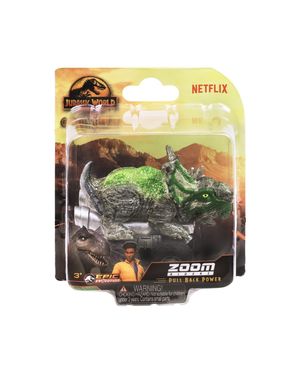 Carro Dinosaurio Pachyrhinosaurus Jurassic World Gris-Pull back -5 cm