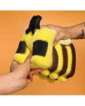 Muñeco Squishy Peludito Minecraft Abeja Cozzies 20 cm Suave Textura Especial