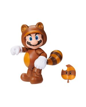 Figura Coleccionable Tanooki Mario 4" Serie 43 Mario Bros Oficial Nintendo