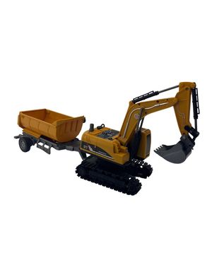 Maquina Excabadora RC con Brazo Articulado y Vagón Luces y Sonido